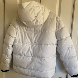 Hollister women ski jacket puffer hoodie white